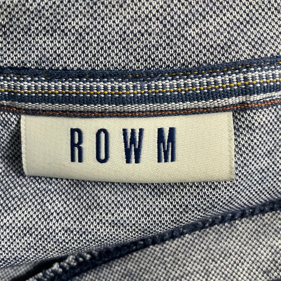 ROWM Shirt Mens Sz‎ M Crew Neck Long Sleeve T-Shirt Blue Gray Raglan Casual - Picture 3 of 10